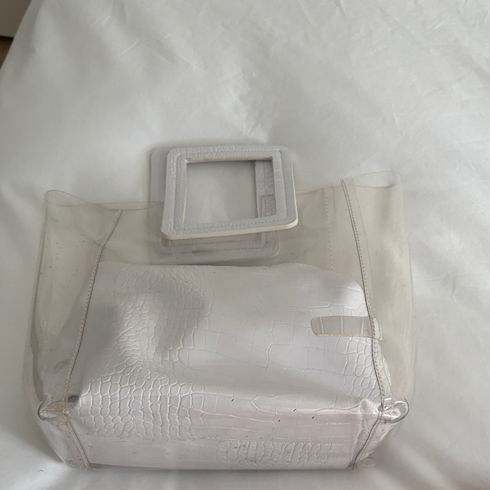 Elegant White Croc-Embossed Women's Bag